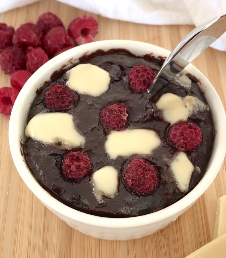 Single Serve Double Chocolate Raspberry Cake
