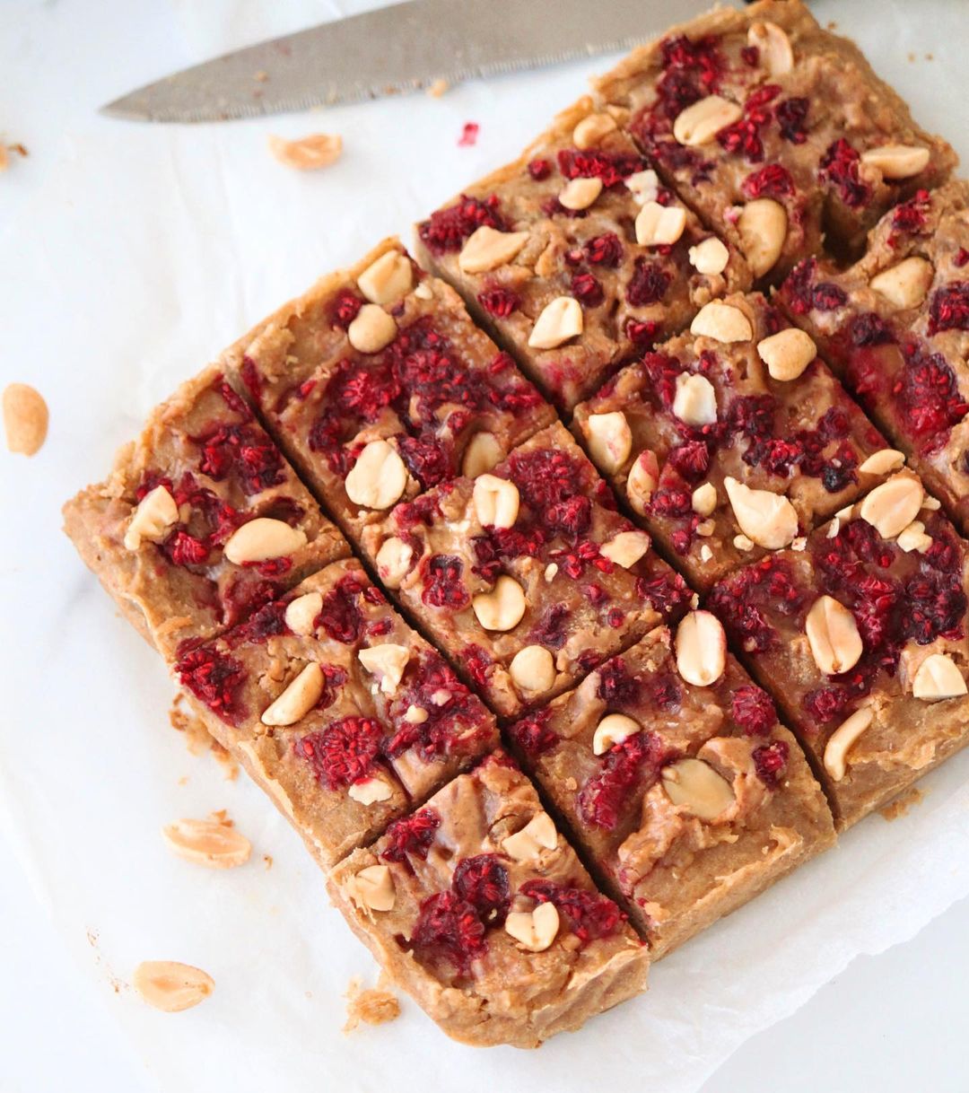 Peanut Butter Berry Blondies