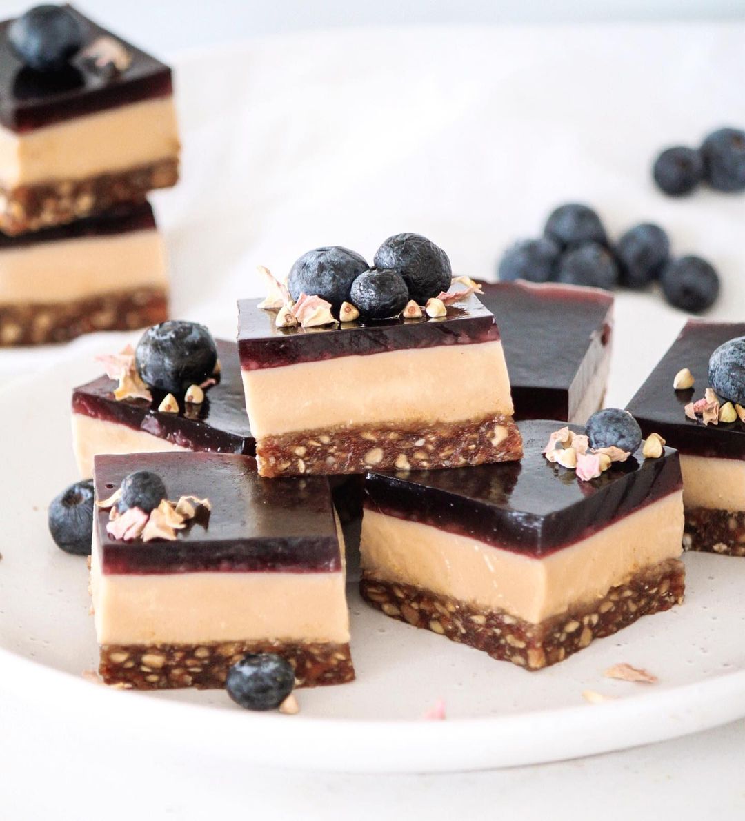Peanut Butter Berry Panna Cotta Slice