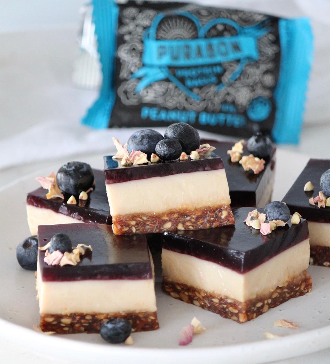 Peanut Butter Berry Panna Cotta Slice