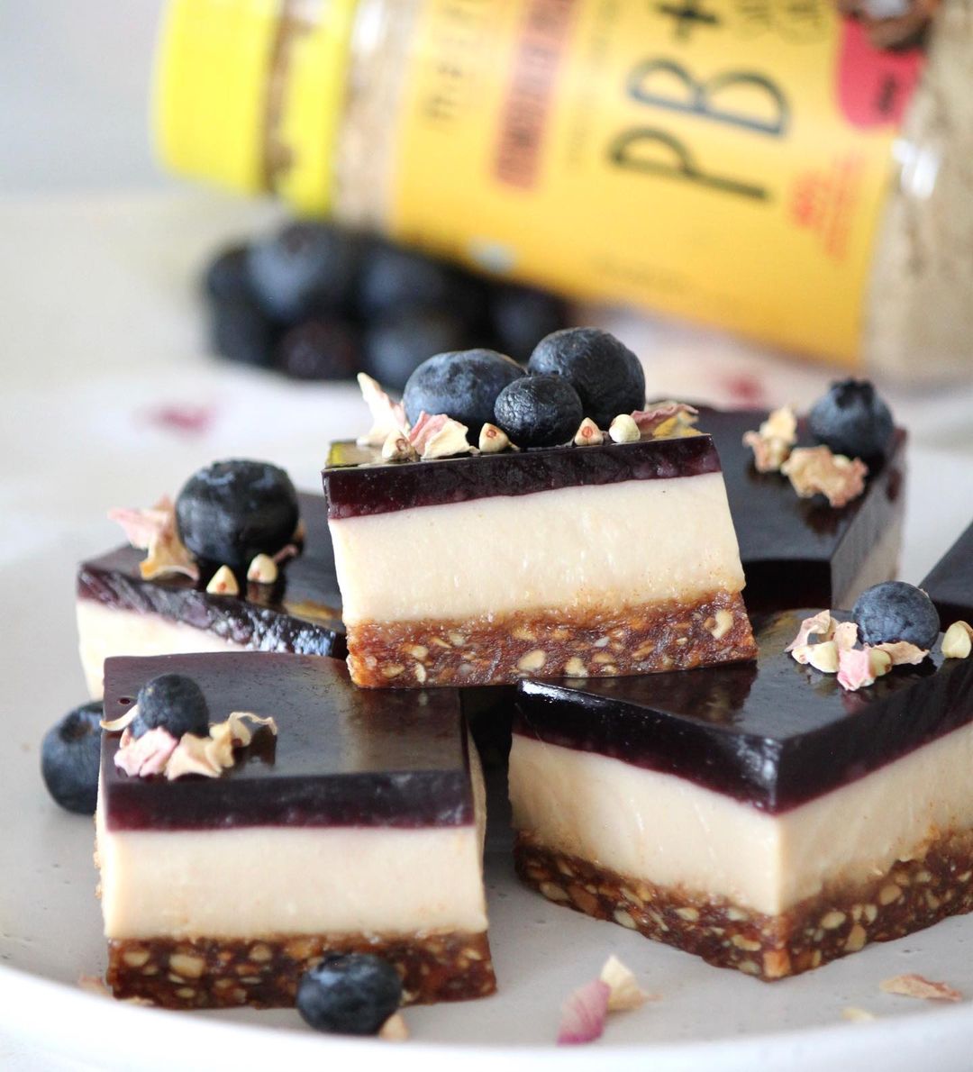 Peanut Butter Berry Panna Cotta Slice