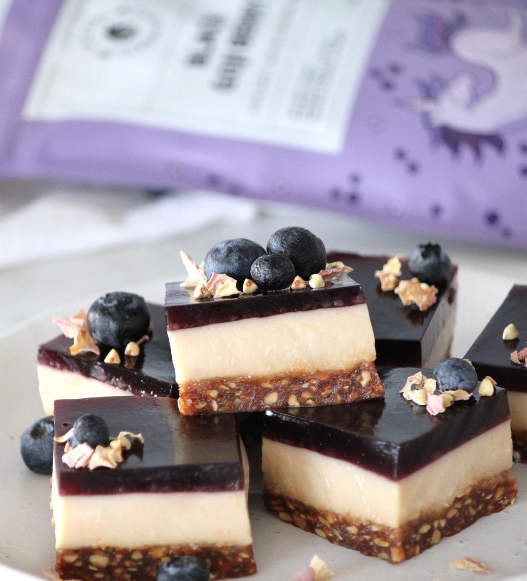 Peanut Butter Berry Panna Cotta Slice
