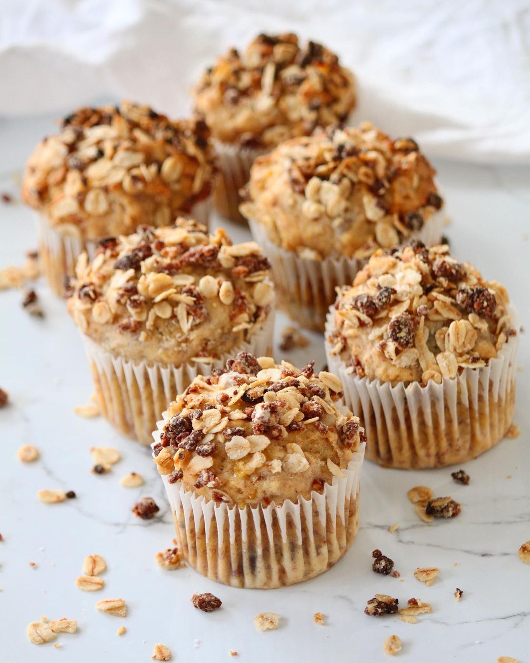 Salted Caramel Banana Crumble Muffins