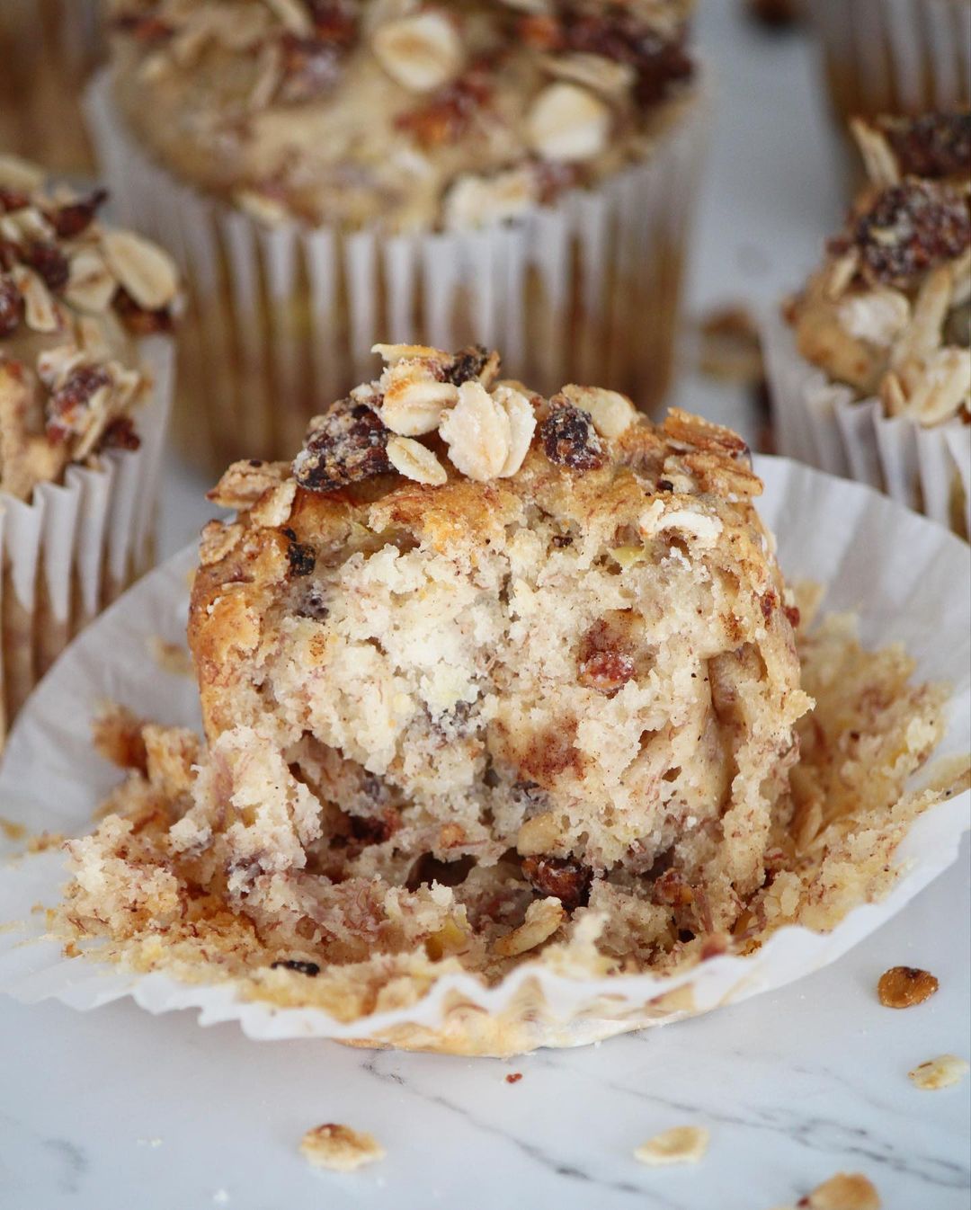 Salted Caramel Banana Crumble Muffins