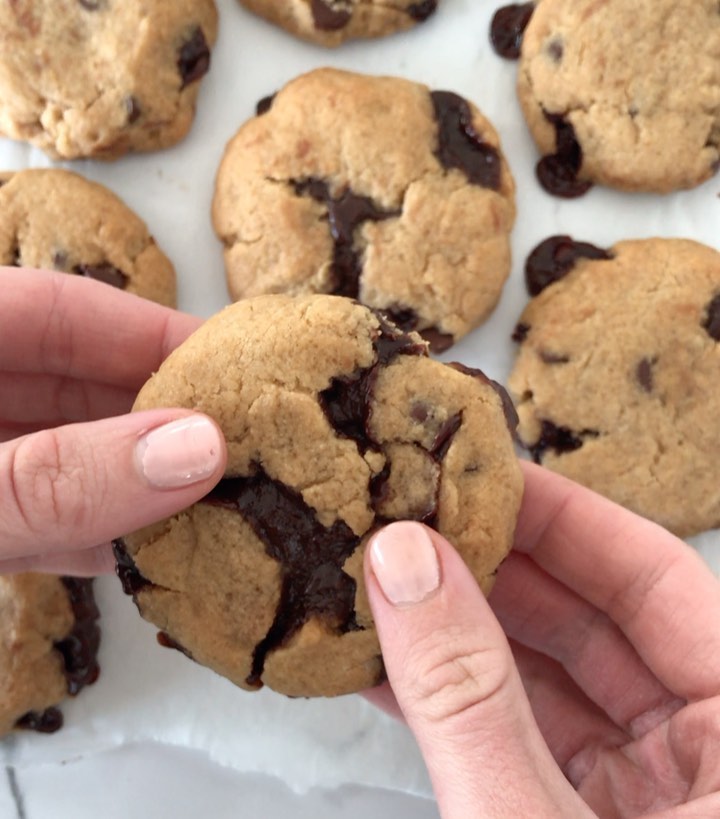 Vegan Stuffed Chocolate Chip Cookies