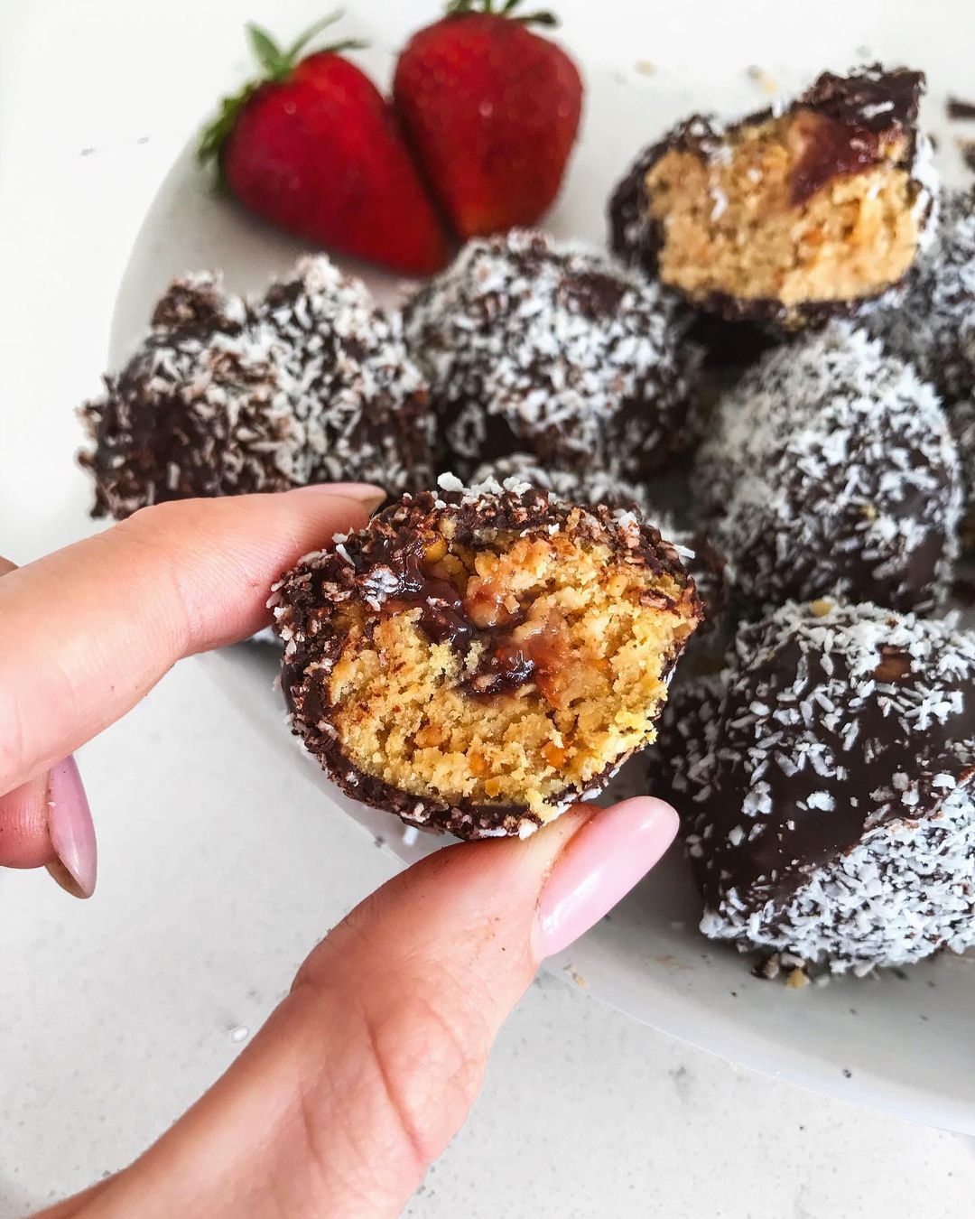 Peanut Butter and Jelly Protein Balls