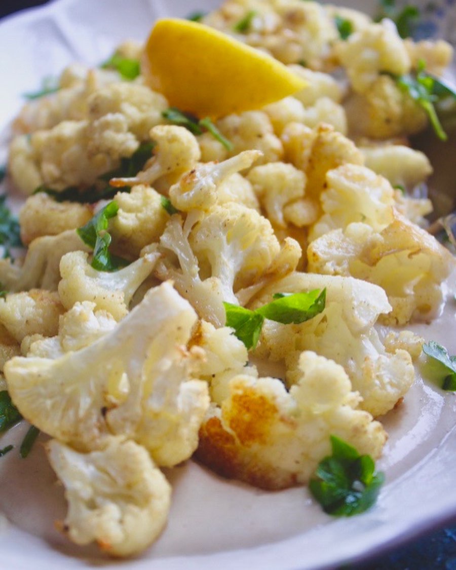 Roasted Cauliflower with Tahini Sauce