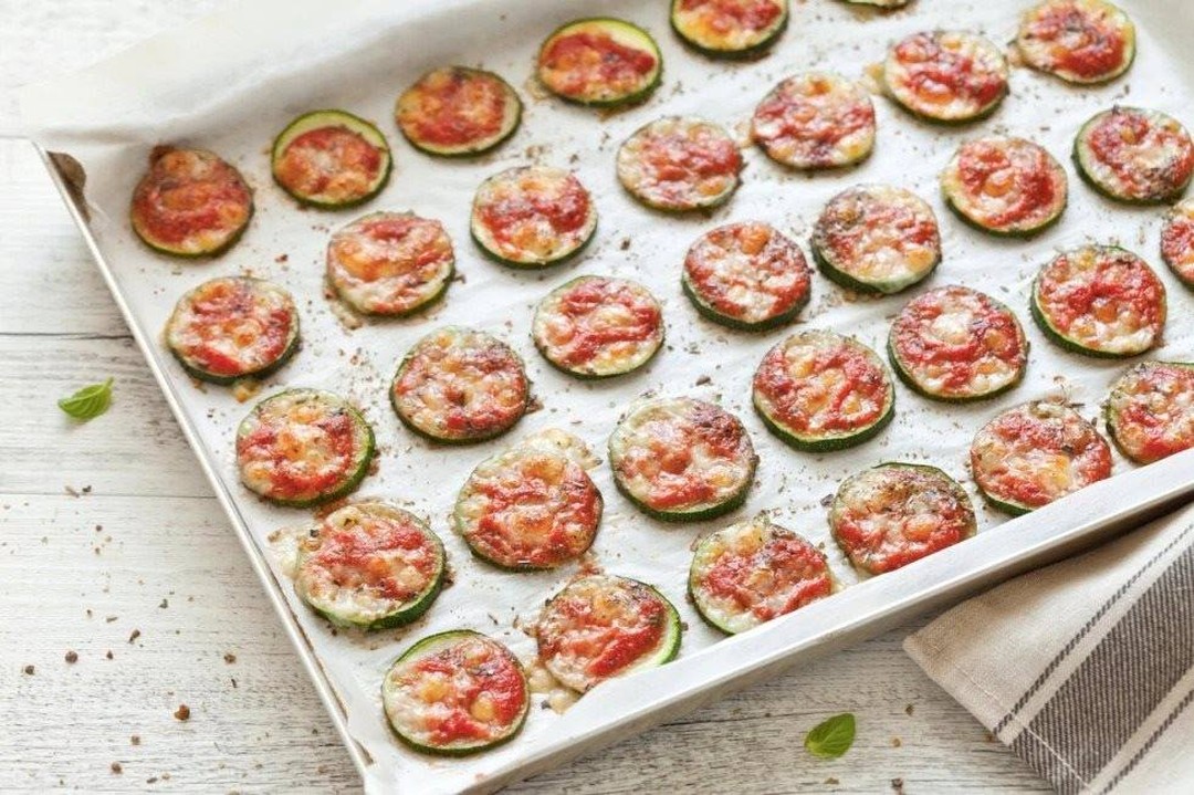 Zucchini Pizzette with Tomato and Mozzarella
