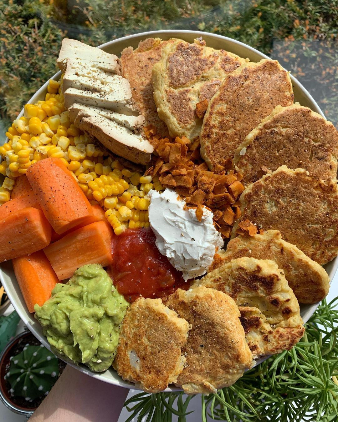Vegan Savoury Cauliflower Pancakes