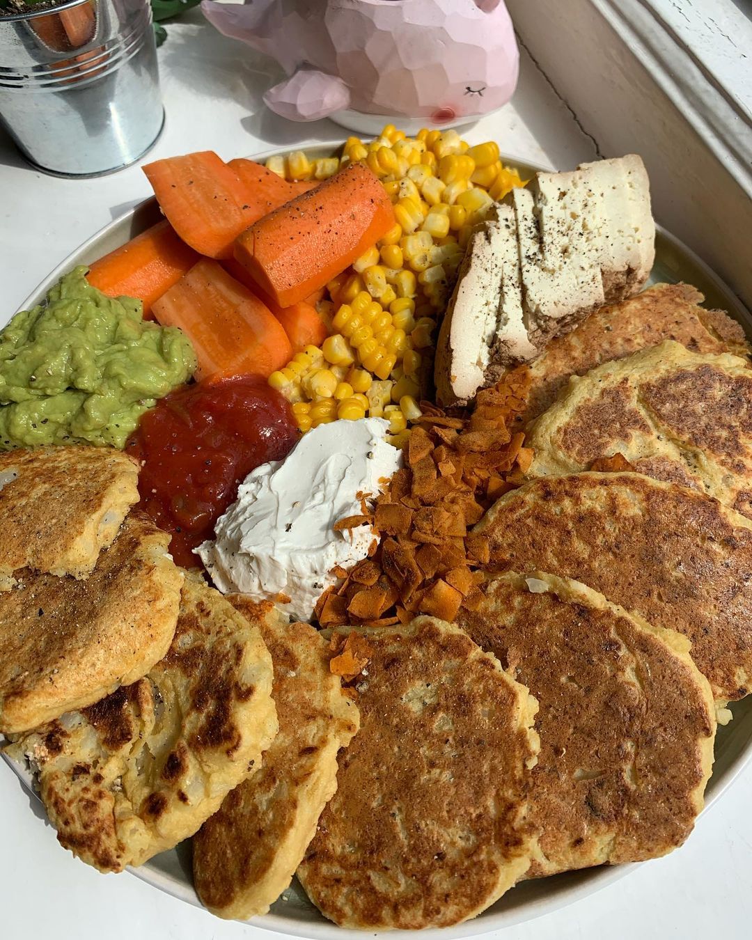 Vegan Savoury Cauliflower Pancakes