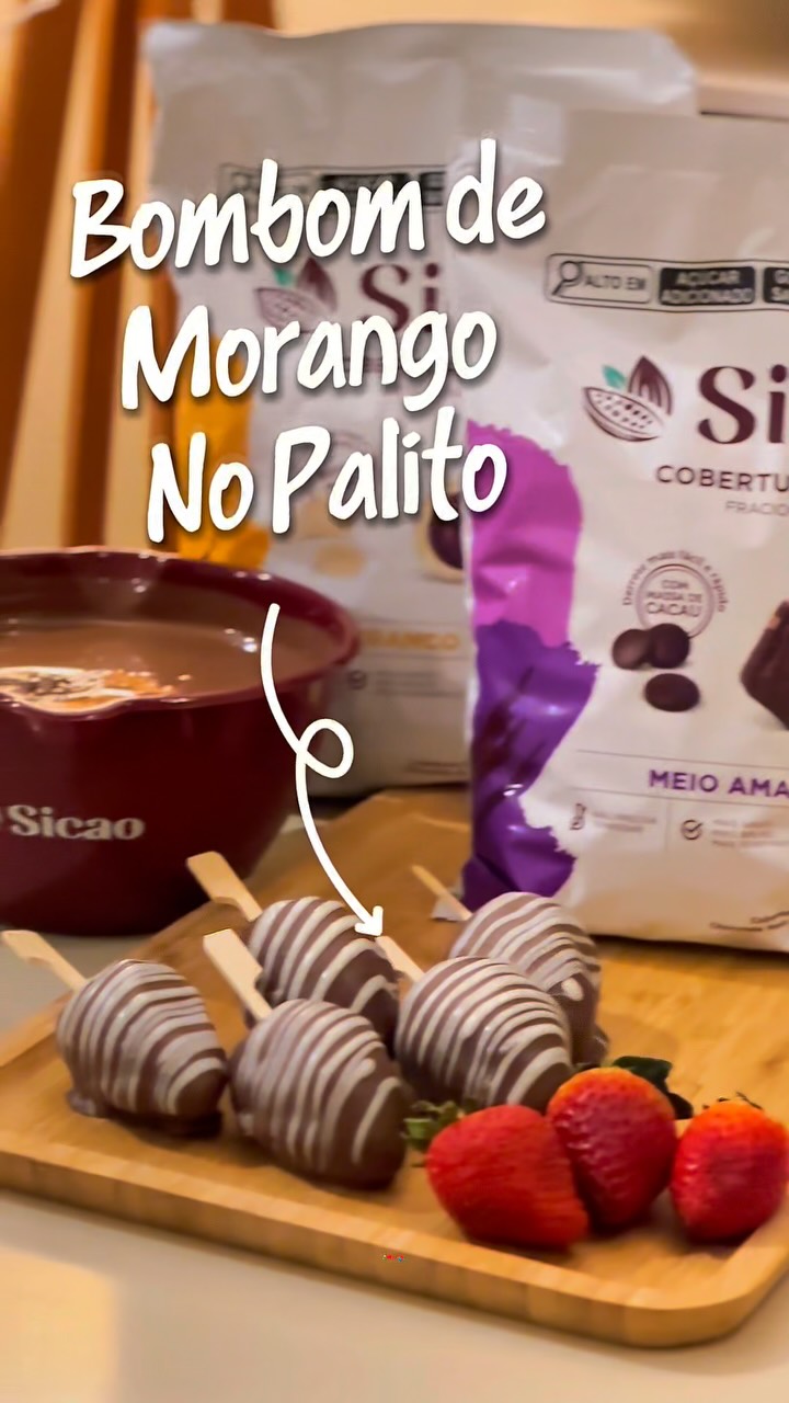 Chocolate Brigadeiro Strawberries on a Stick