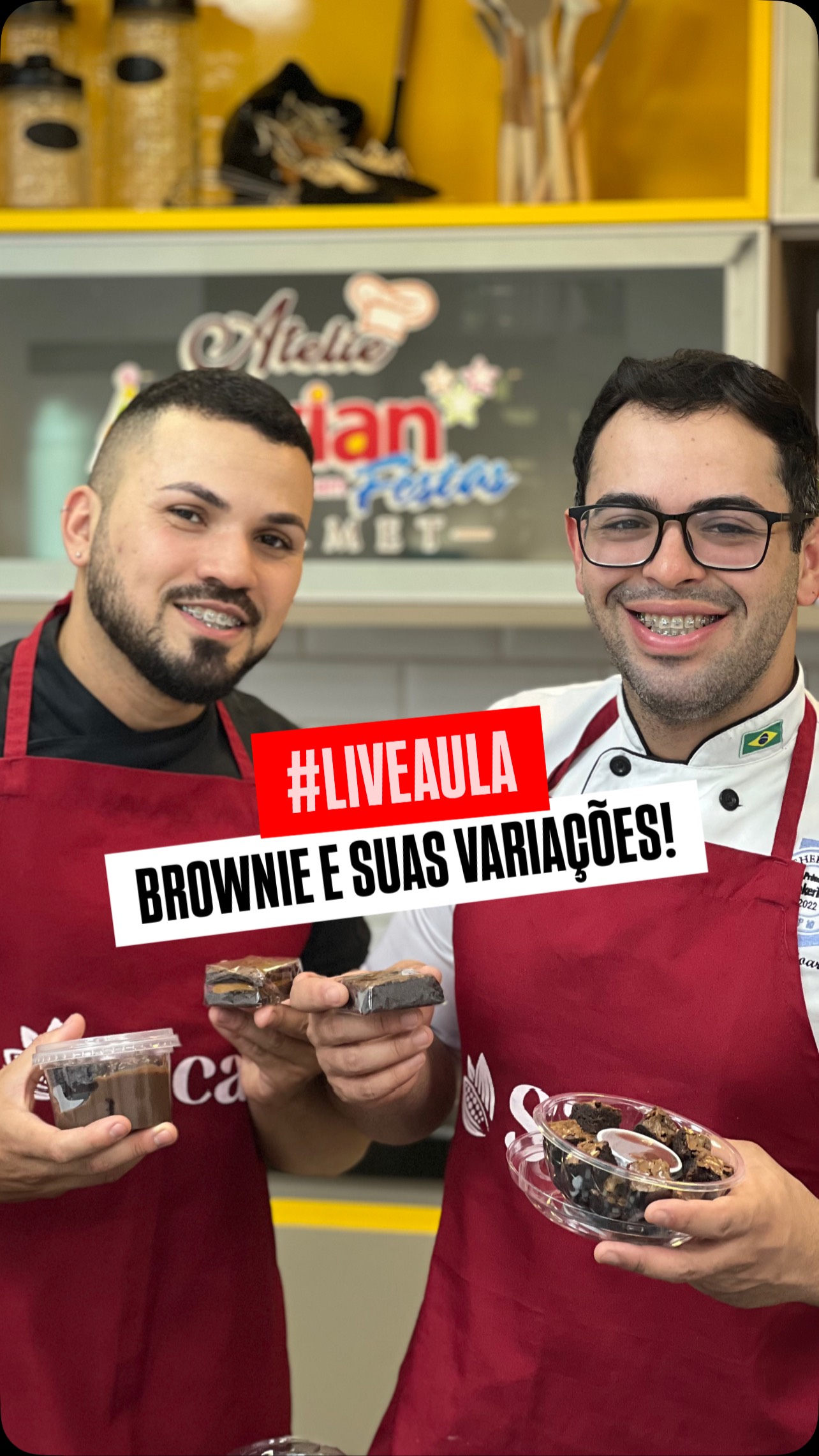 Chocolate Brownie and Brigadeiro Dessert