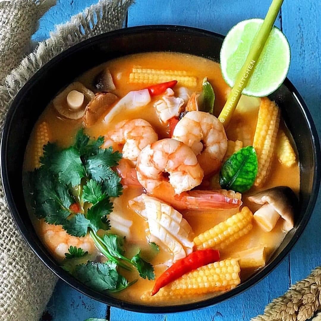 Spicy Thai Tom Yum Seafood Soup