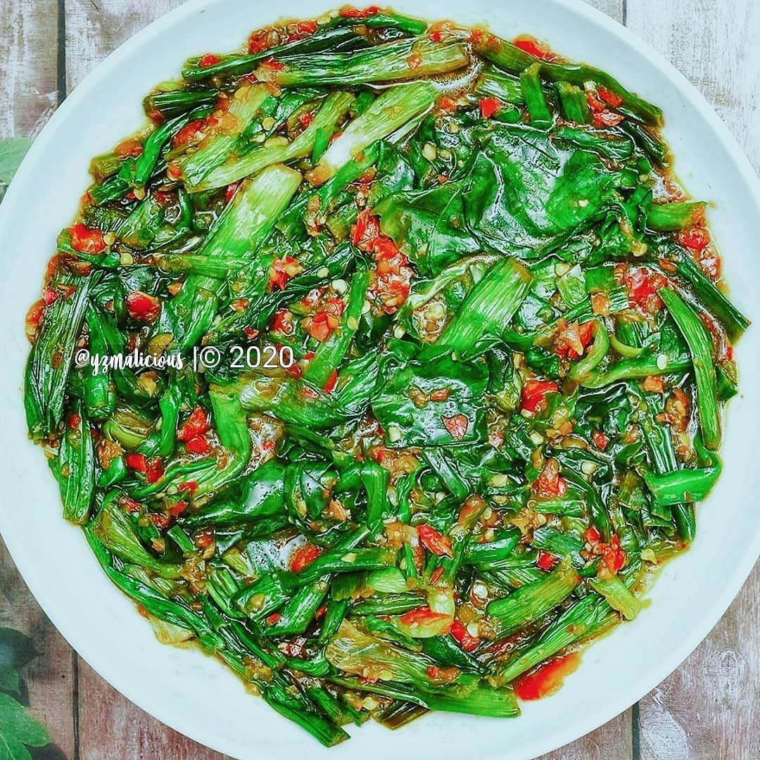 Traditional Indonesian Genjer Belacan Stir-Fry