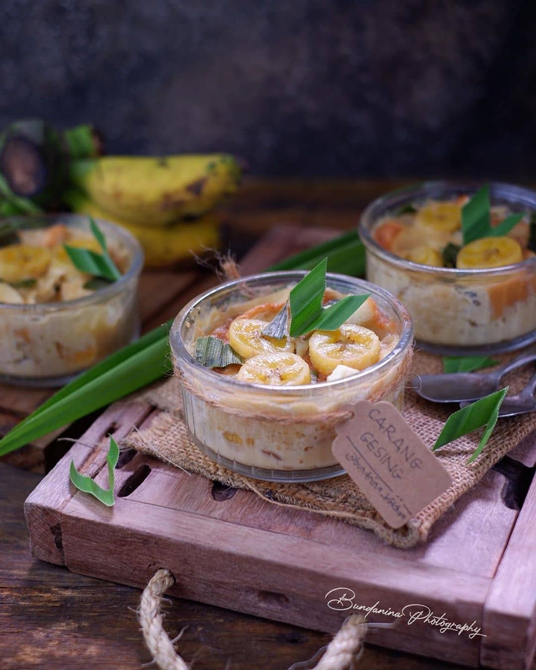 Steamed Banana and Bread Pudding
