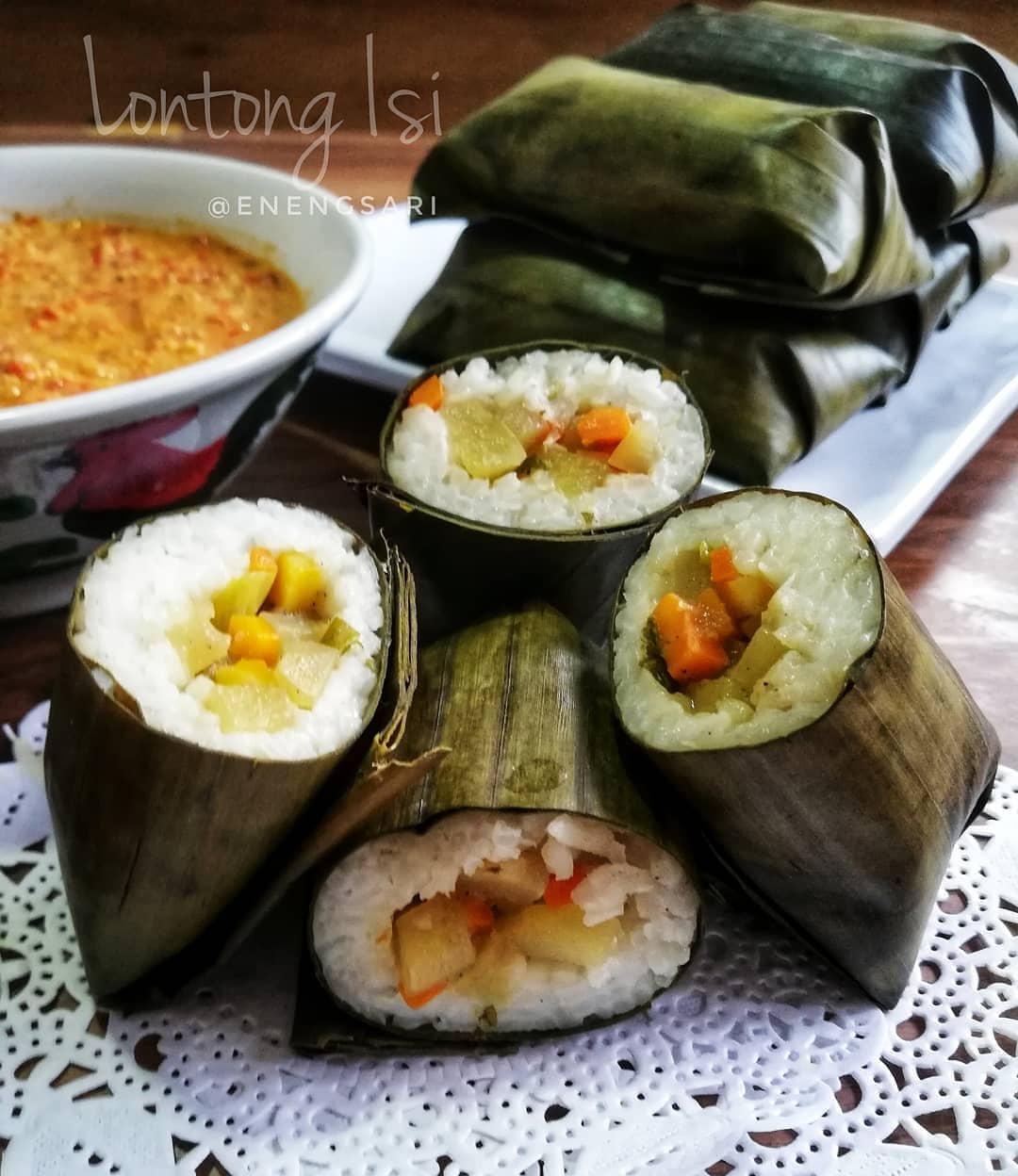 Indonesian Vegetable-Stuffed Rice Cake