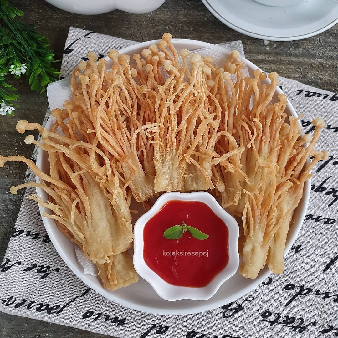 Crispy Fried Enoki Mushrooms