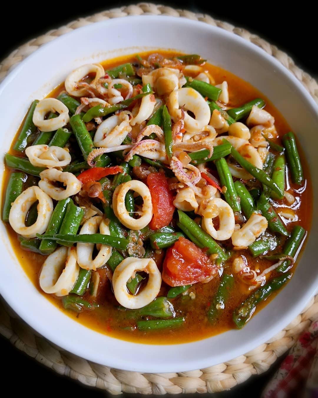Indonesian Squid and Green Beans Stir-Fry
