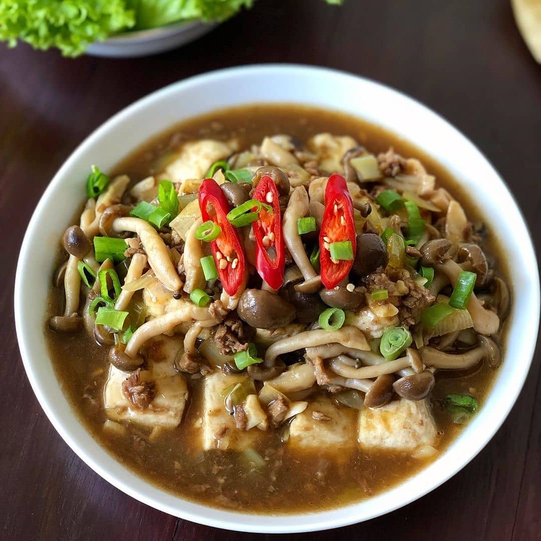 Tofu with Mushroom Sauce