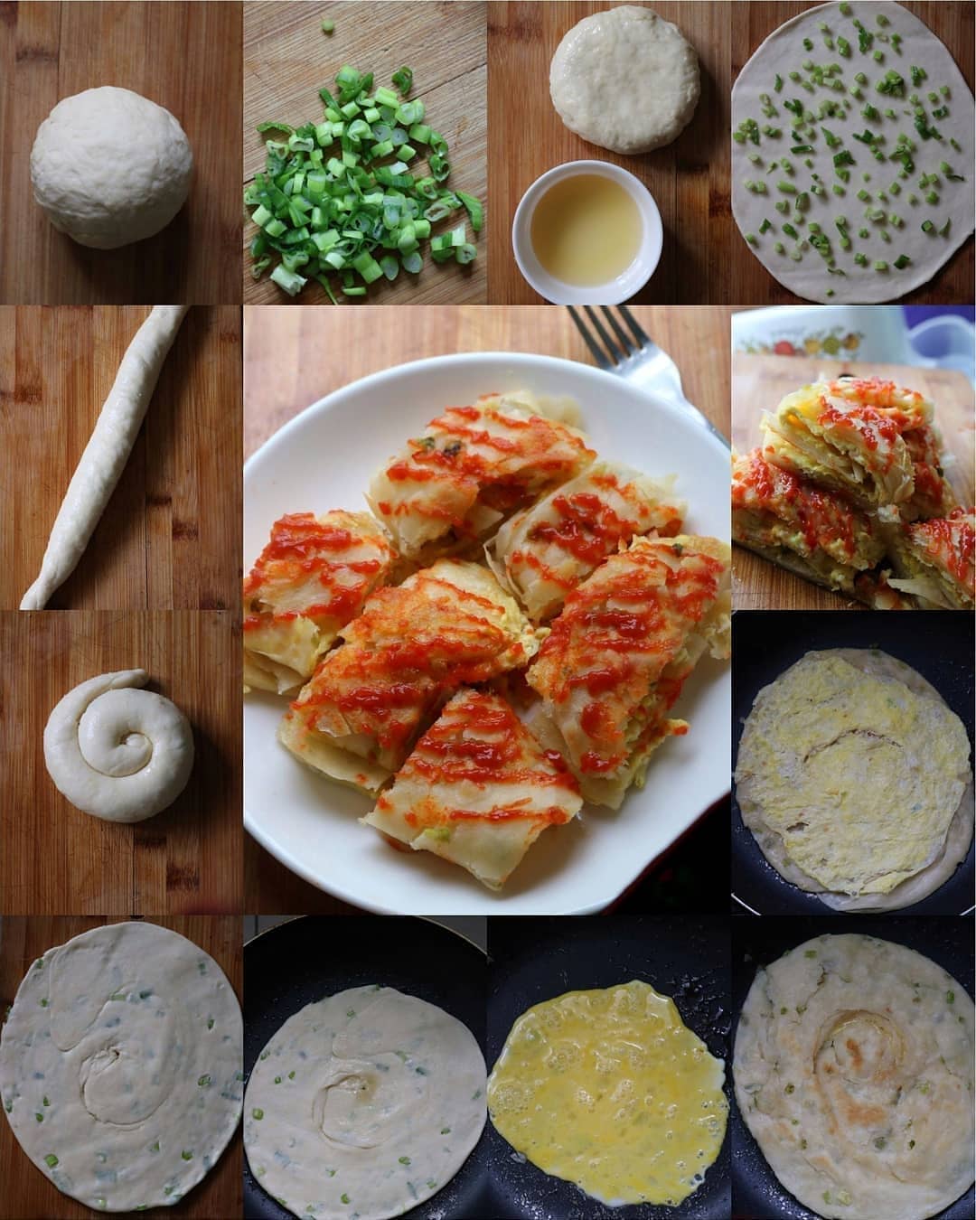 Easy Taiwanese Style Scallion Pancake