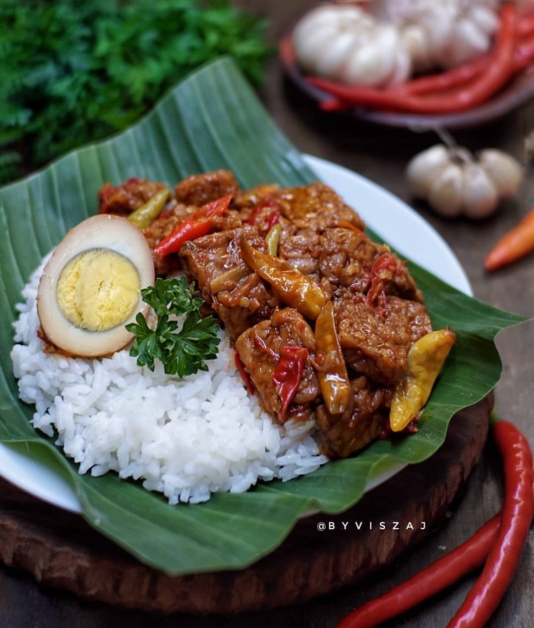Spicy Indonesian Tempe Ponggol Dish