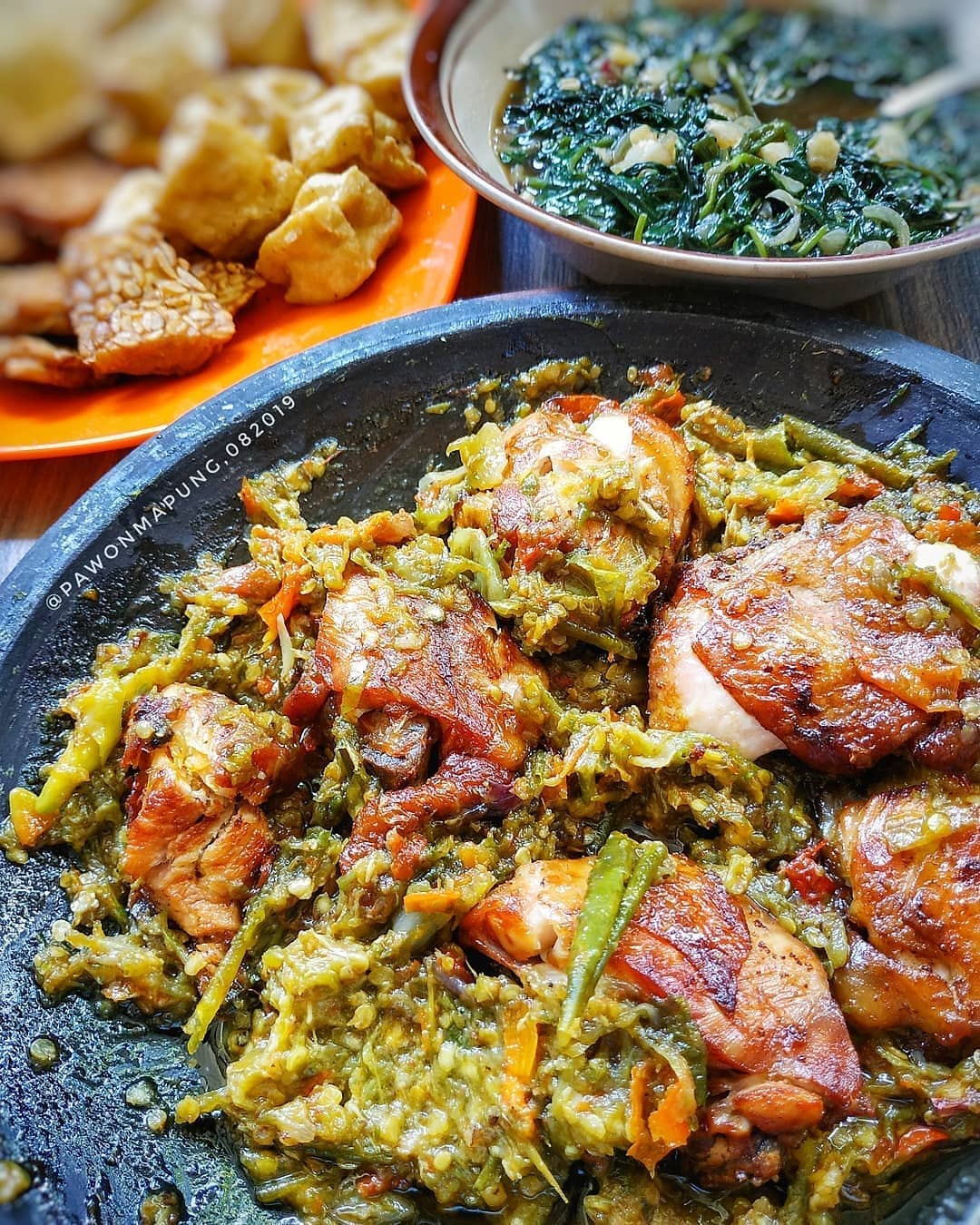 Smashed Fried Chicken with Green Chili Sambal