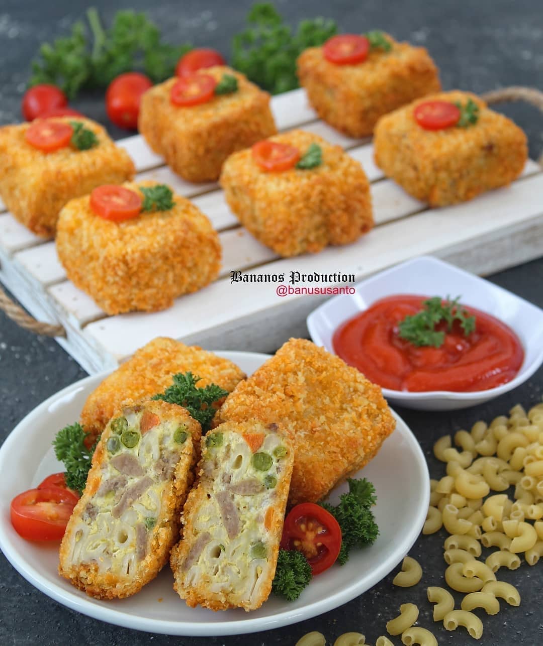 Steamed and Fried Macaroni Casserole