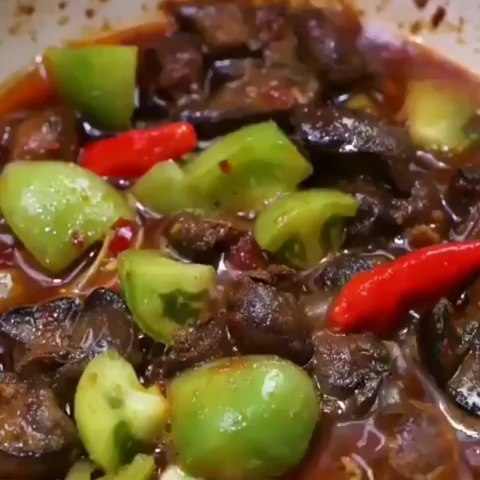 Spicy Indonesian Chicken Liver and Gizzard Stir-Fry