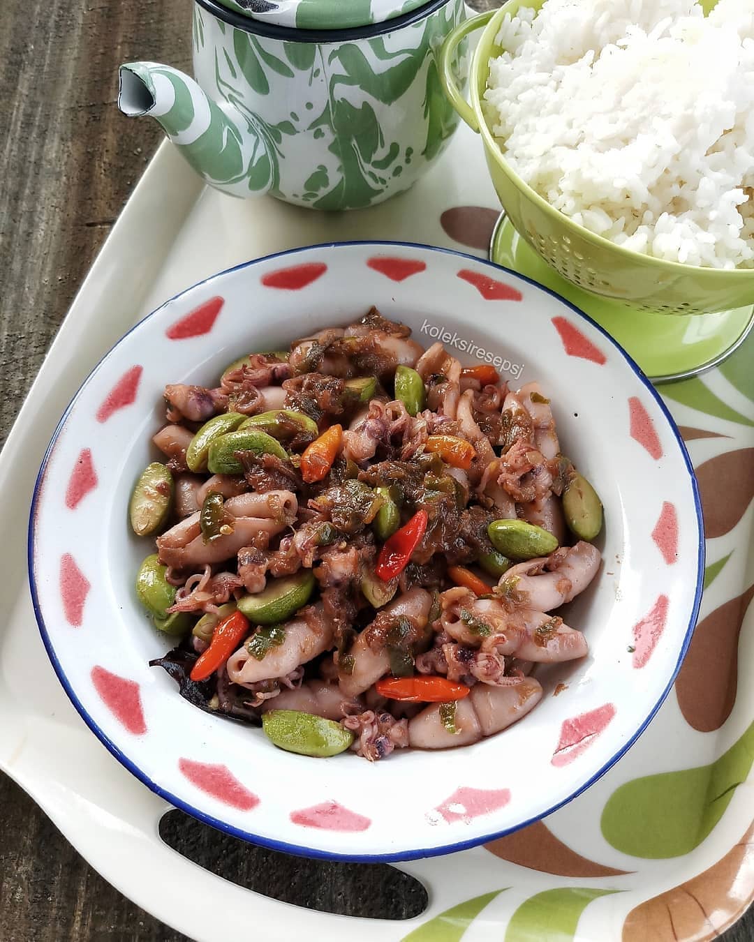 Squid with Petai and Green Chili