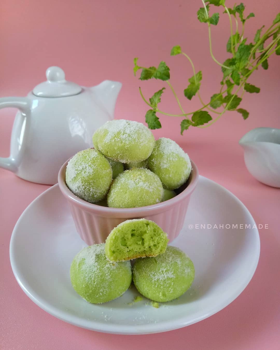 Pandan Snow Princess Cookies