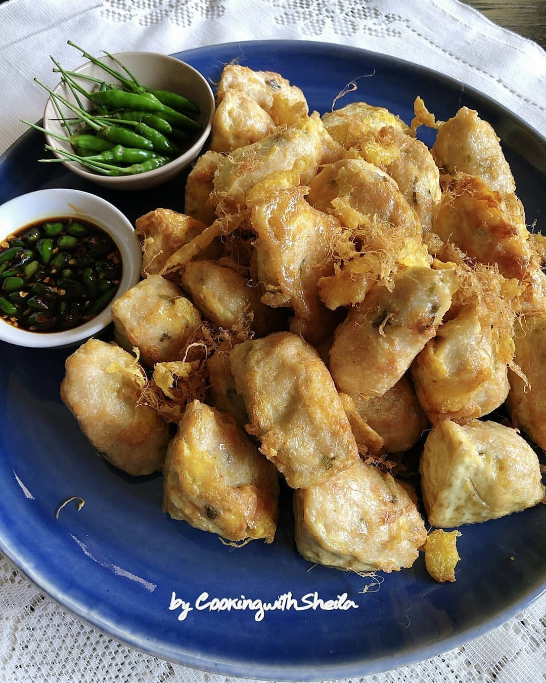 Indonesian Stuffed Tofu with Chicken
