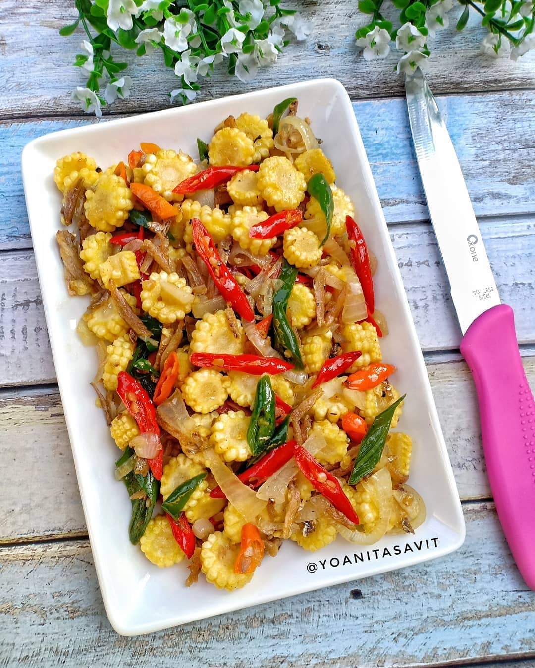 Stir-Fried Corn with Anchovies