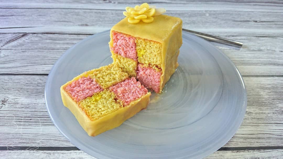 Moroccan Almond Battenberg Cake