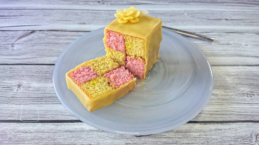 Moroccan Almond Battenberg Cake