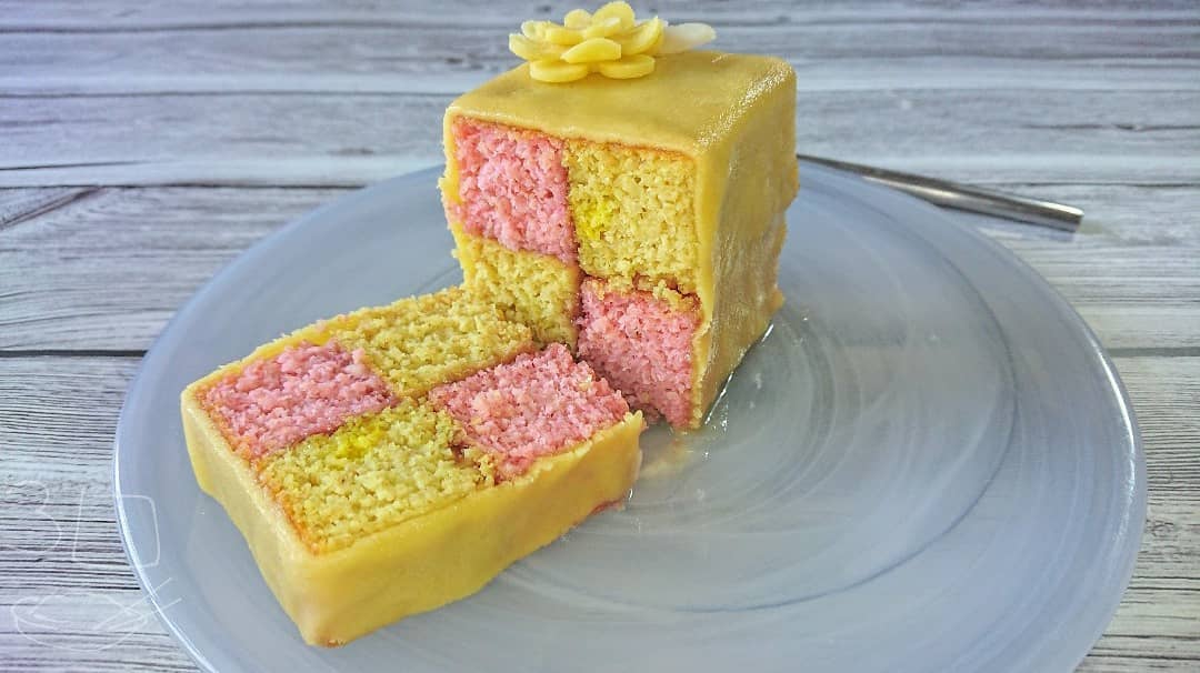 Moroccan Almond Battenberg Cake