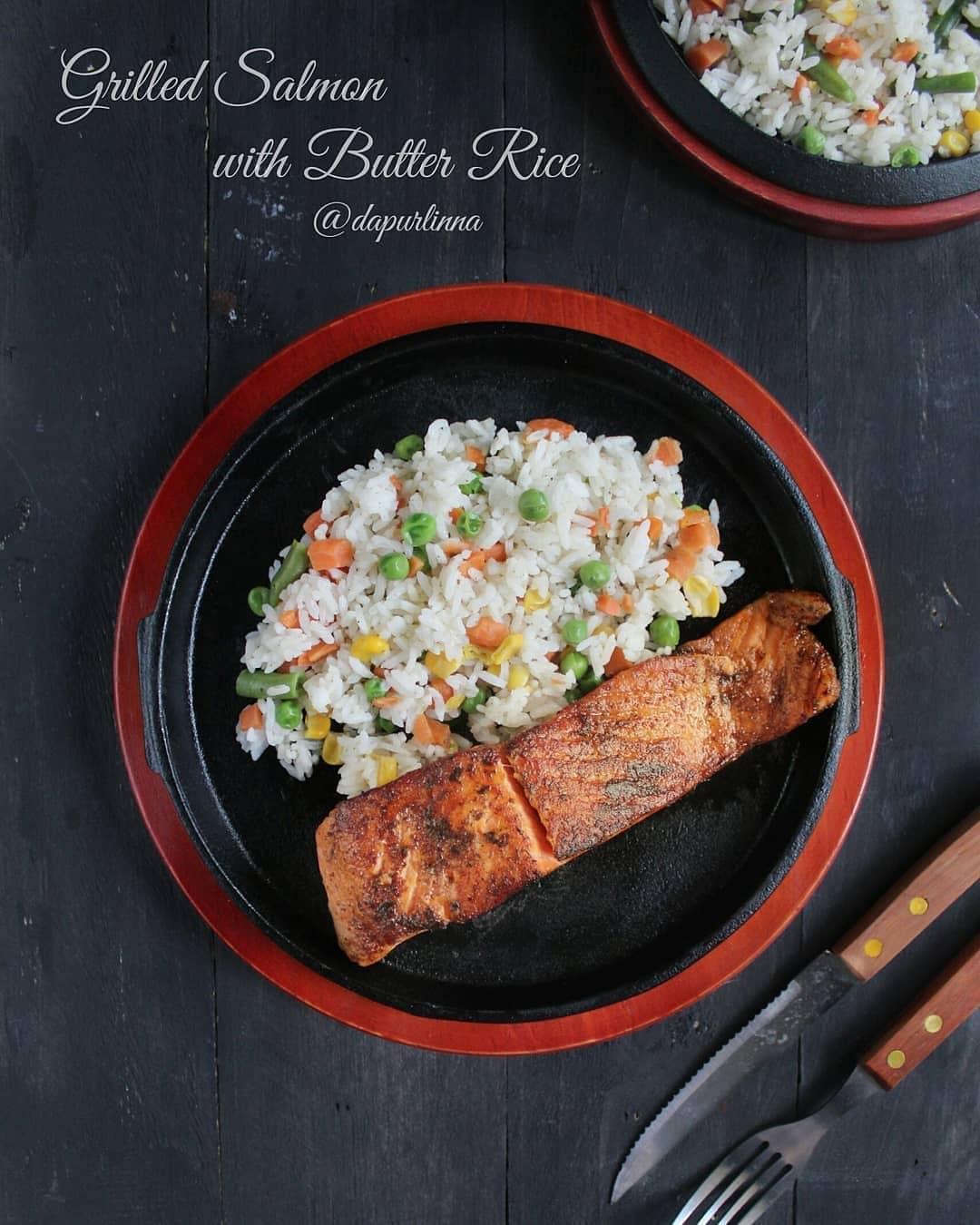 Grilled Salmon with Butter Rice