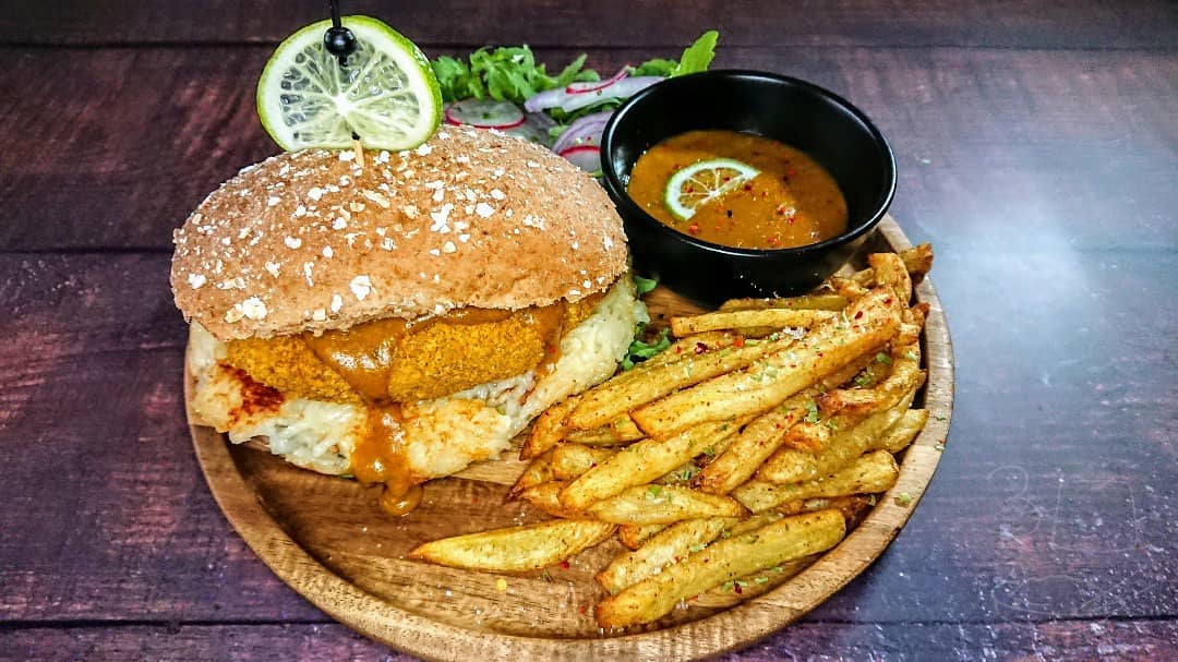 Katsu Burger and Curried Fries