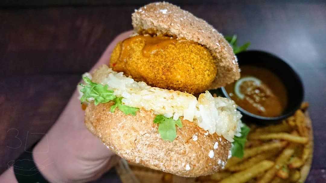 Katsu Burger and Curried Fries