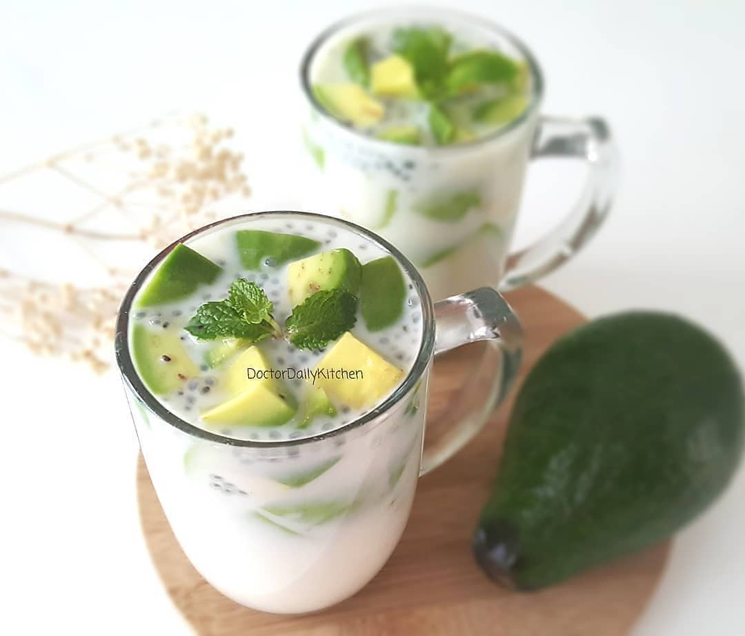 Iced Avocado with Basil Seeds
