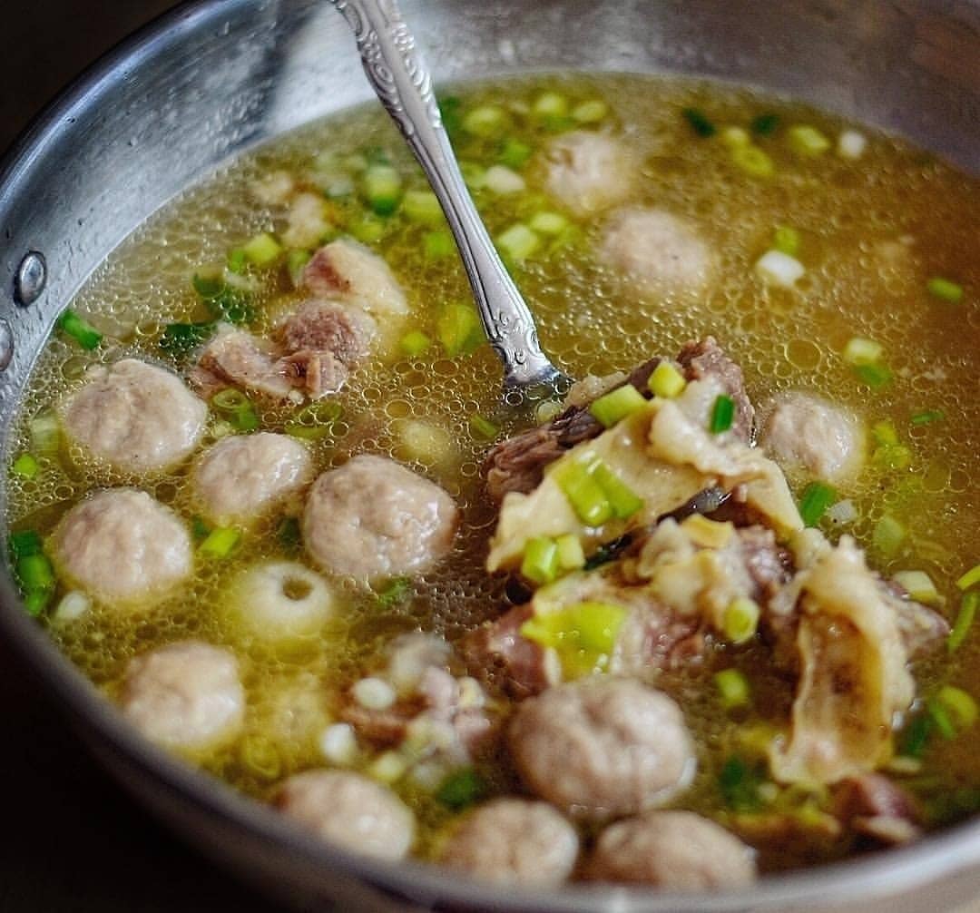 Beef Rib Bakso Soup with Taichan Chili Sauce