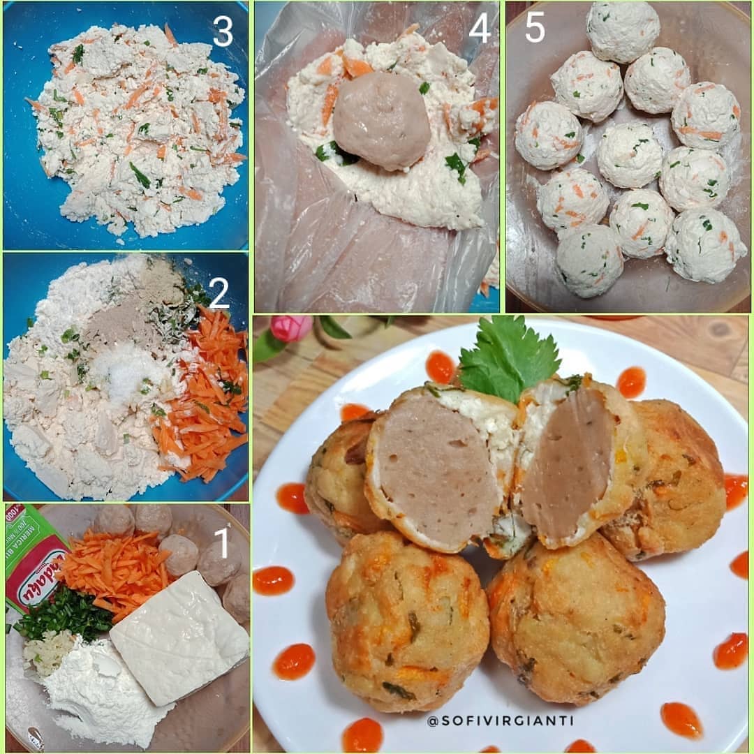 Tofu Balls Stuffed with Meatballs
