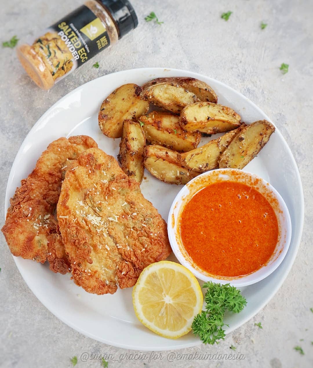 Fish and Chips with Salted Egg Sauce