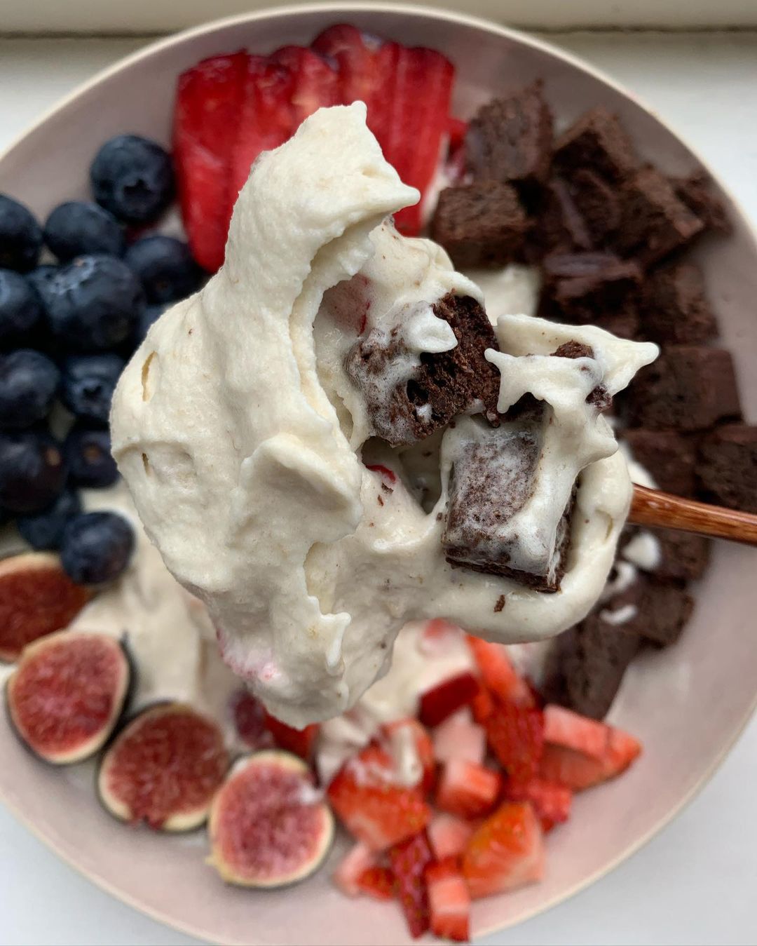 Brownie Berry Nice Cream for Breakfast