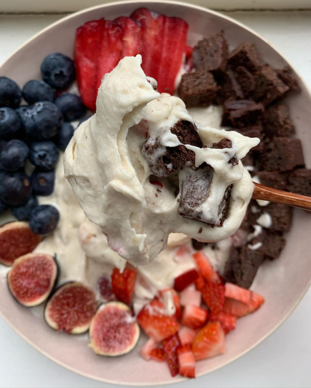 Brownie Berry Nice Cream for Breakfast