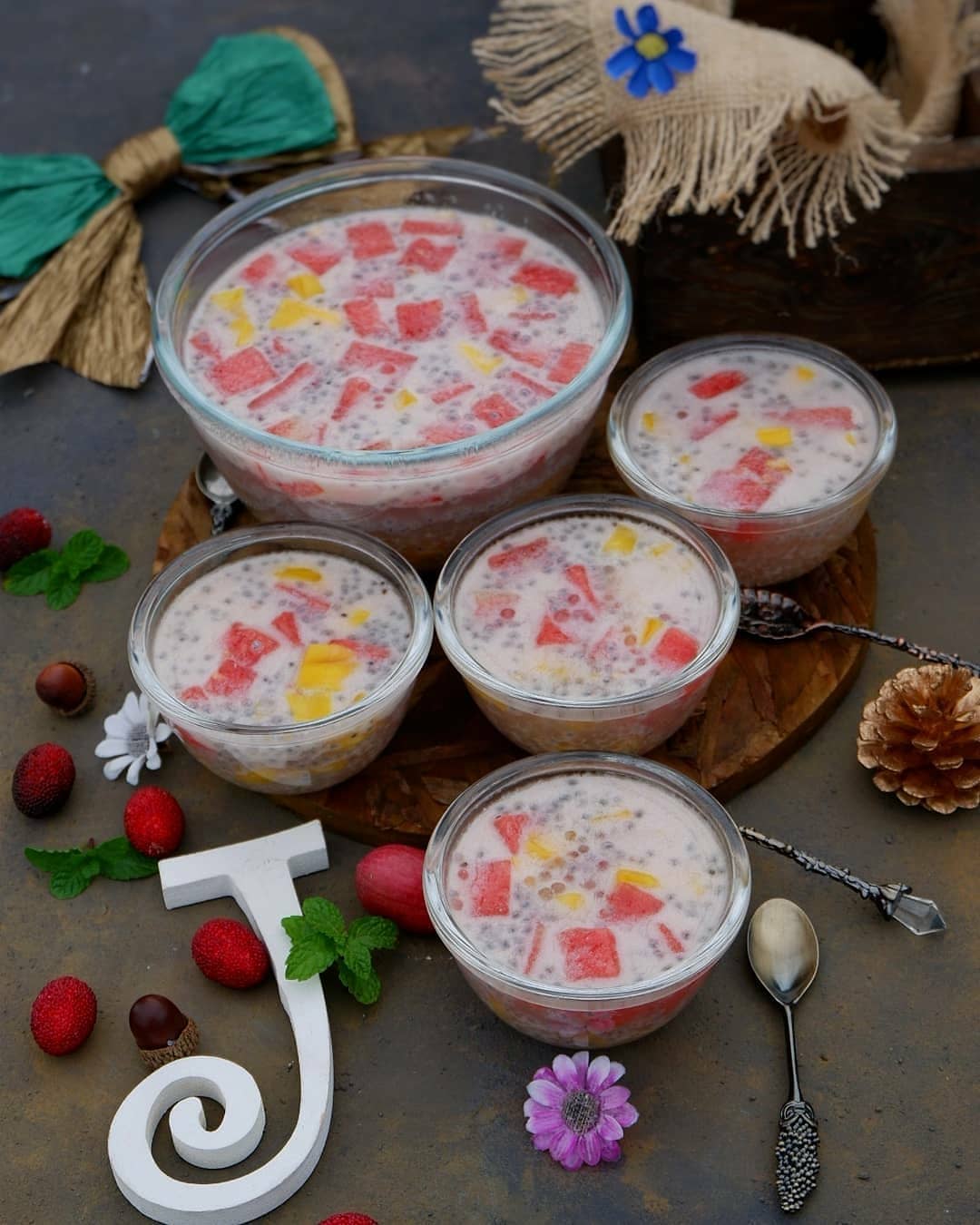 Refreshing Watermelon Sago Coconut Dessert