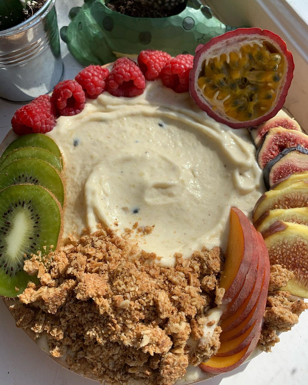 Pineapple, Passion Fruit, and Rhubarb Nice Cream