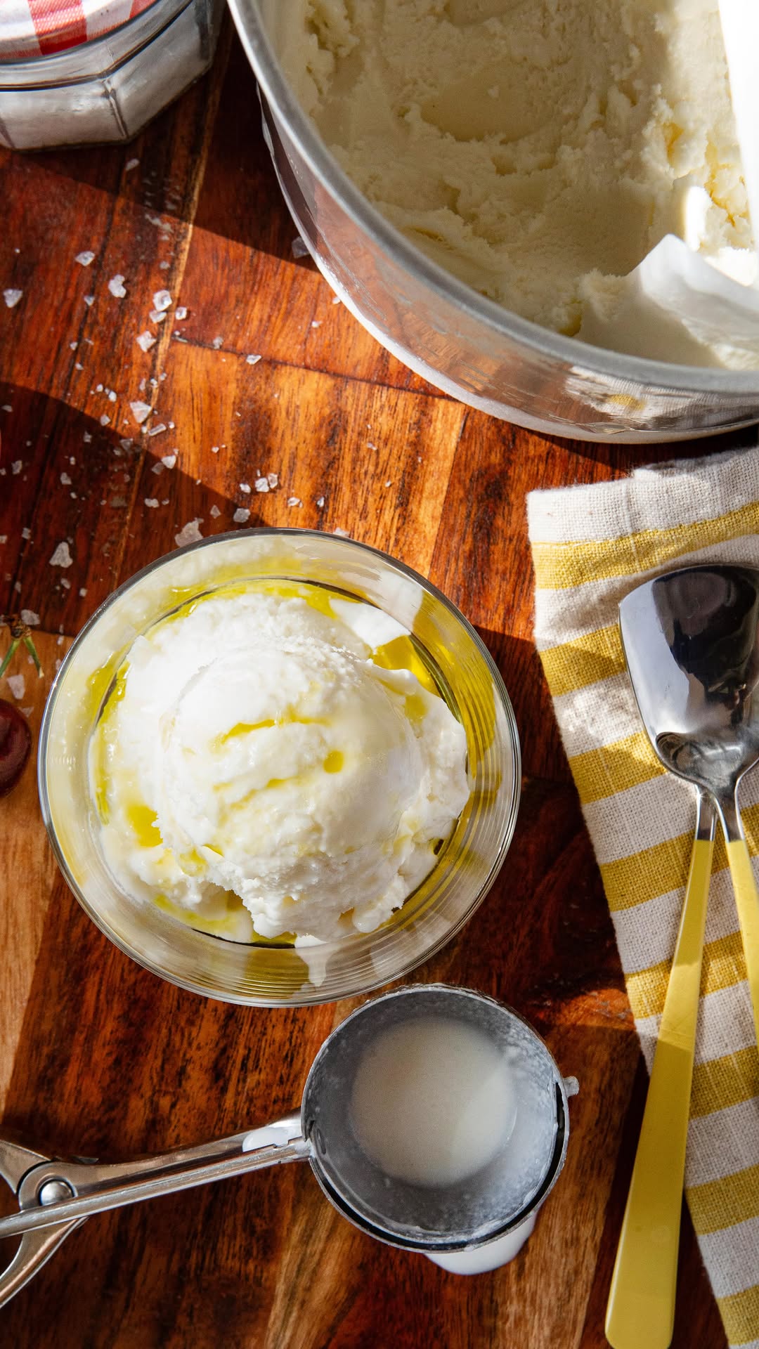 Homemade Burrata Ice Cream Treat