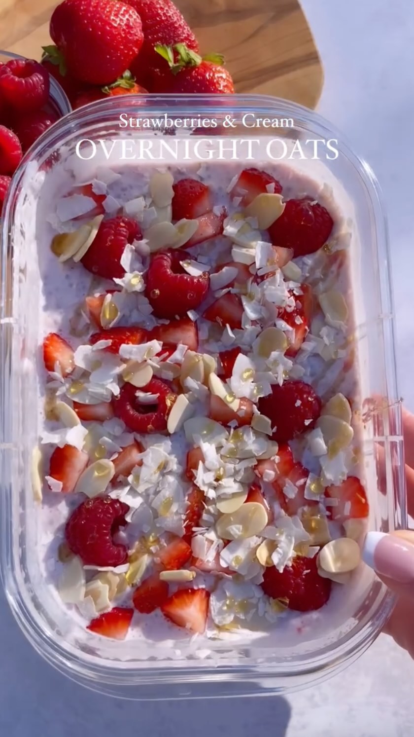 Strawberries and Cream Overnight Oats