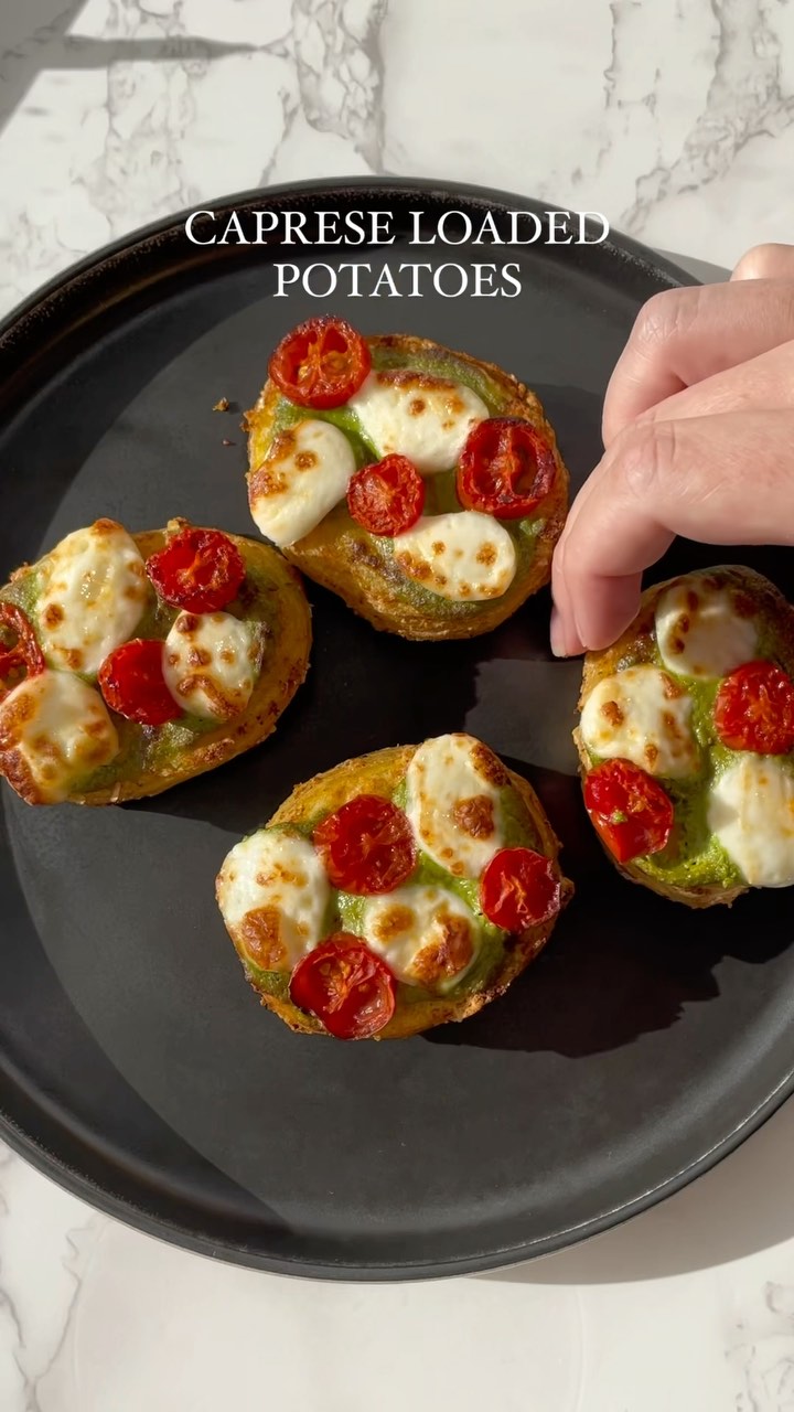 Air-Fried Caprese Loaded Potatoes