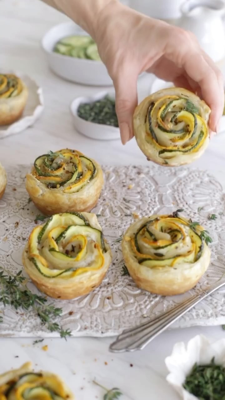 Zucchini Rose Puff Pastry